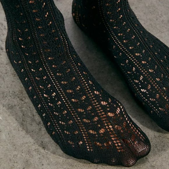 Pointelle Over-the-Knee Scrunch Socks - Picture 2 of 5